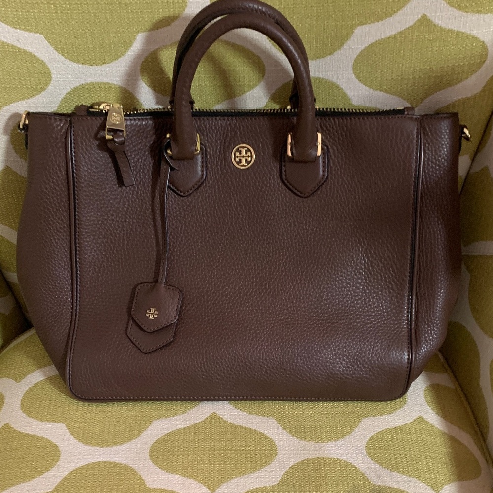 Tory Burch Chocolate Brown Leather Tote